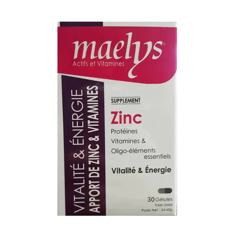 Maelys Zinc et Vitamines B -30 Gélules