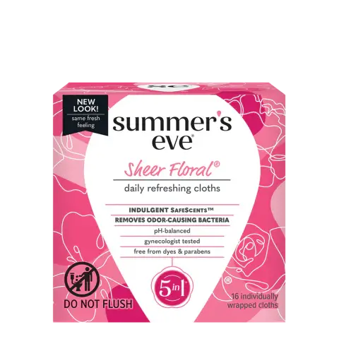 SUMMER’S EVE SHEER FLORAL CLEANSING CLOTHS 16 UNITÉS