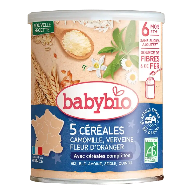 BABYBIO CERALES VERVEINE- FLEUR D'ORANGER- CAMOMILLES 6MOIS ET + 220G