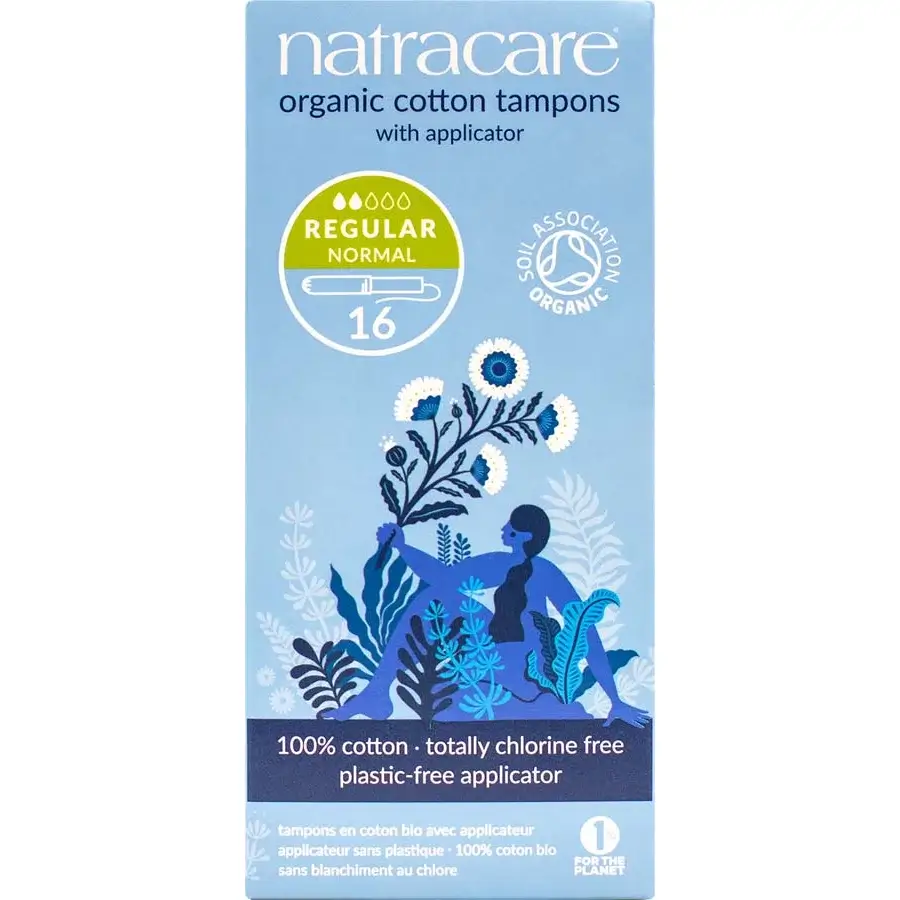 33949-natracare-organic-cotton-tampons-with-applicator-regular-pack-of-16-update-2022-1 Natracare Organic Cotton Tampon Regular normal 16 unité – Image 1