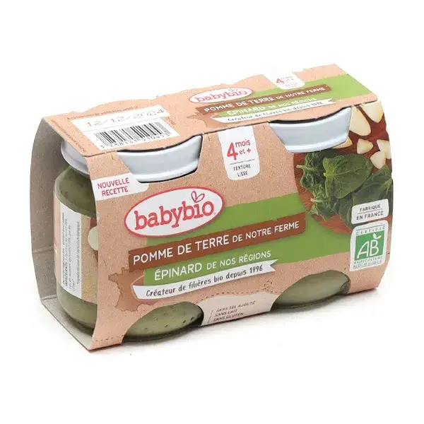 BABYBIO Petit pot légumes pomme de terre épinard 2x130g