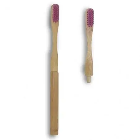 DENTI-SMILE BAMBOO BROSSE A DENT TETES INTERCHANGEABLES MAUVE