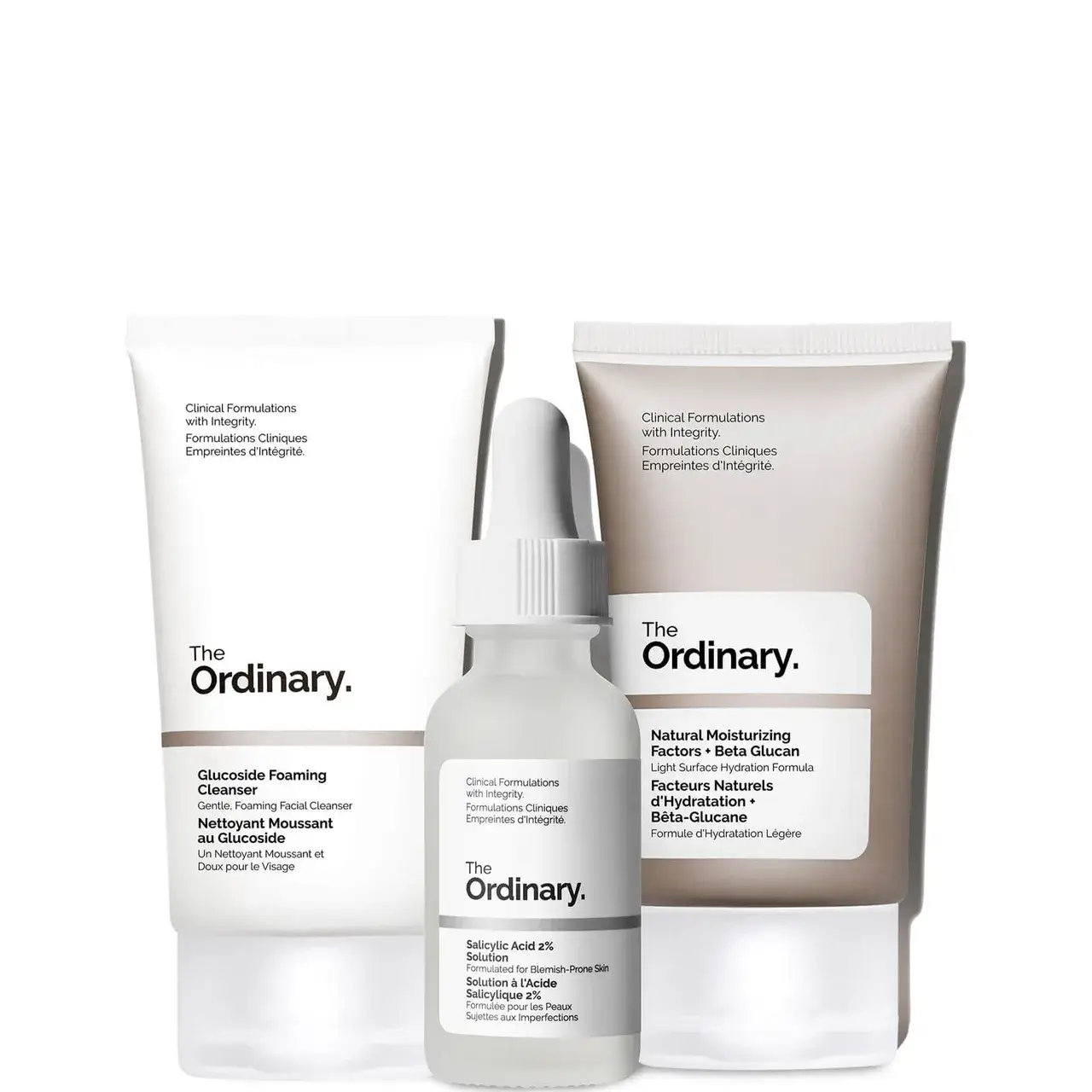 the ordinary pack gel nettoyant 50ml + serum exfoliant 30ml + hydratation 30ml