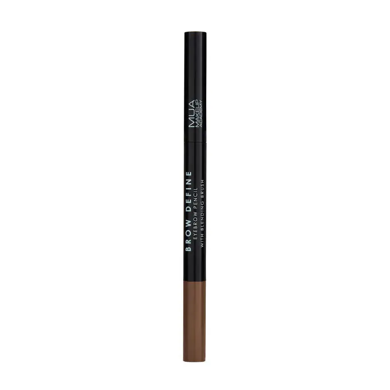 MUA MAKEUP BROW DEFINE EYEBROW PENCIL + BLENDING BRUSH MID BROWN