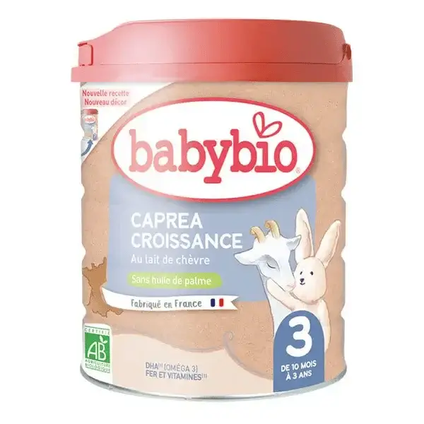 BABYBIO CAPREA CROISSANCE 3 AU LAIT DE CHEVRE DE 10 MOIS A 3ANS