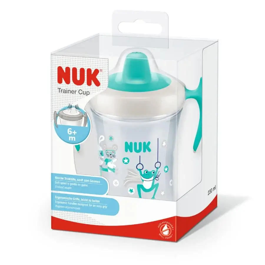 NUK Trainer Cup 230ml anti-fuite 6 mois+ petrol