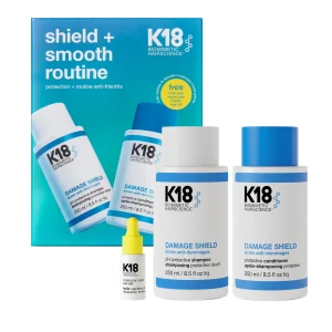 K18 Shield + Smooth Routine , Conditioner , Shampoo + Free Travel-Size Hair Oil