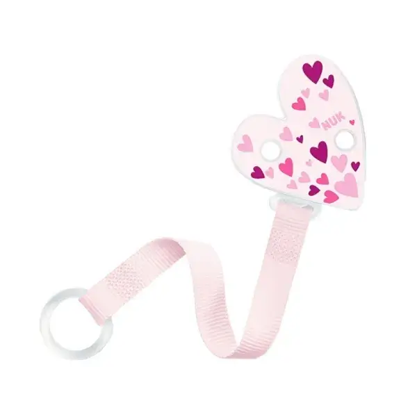 nuk-attache-sucette-ruban-duo-rose NUK Attache Sucette Universelle ruban – Image 1