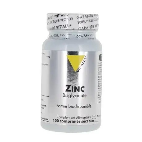 zinc-bisglycinate-comprimes VITALL+ ZINC BISGLYCINATE 100 COMPRIMES – Image 1