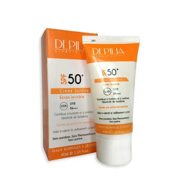 Depilia-Ecran-creme-spf-50 DEPILIA ECRAN 50+ INVISIBLE FLUIDE – Image 1