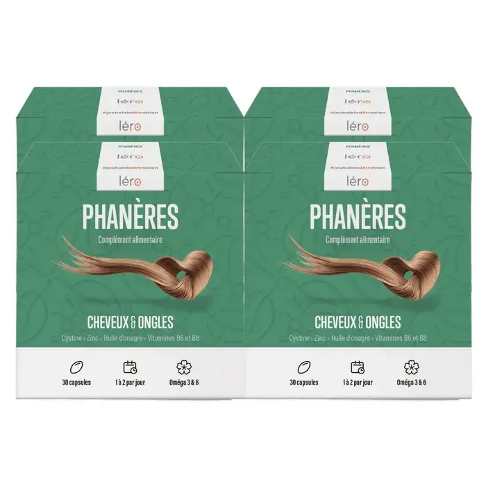 Léro Phanères cheveux et ongles - 90 capsules + 30 offertes