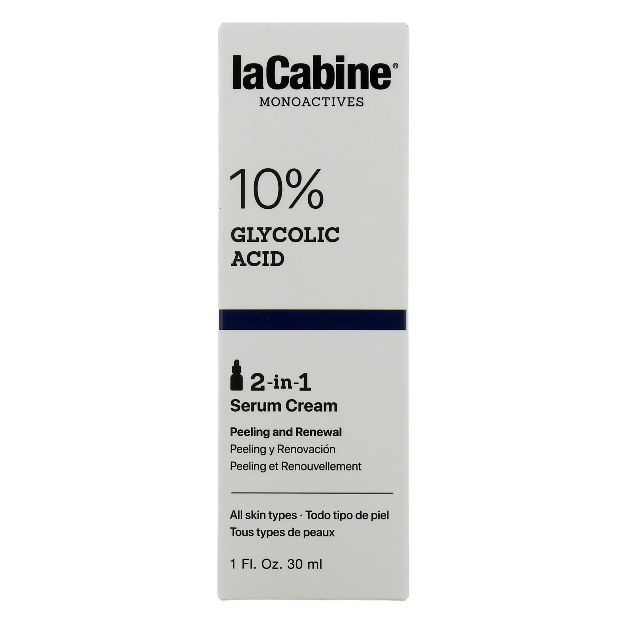 8435534412753-ld-17-front-662faee749502.jpg LA CABINE 10 GLYCOLIC ACID 2 EN 1 SERUM CREAM 30 ML – Image 1
