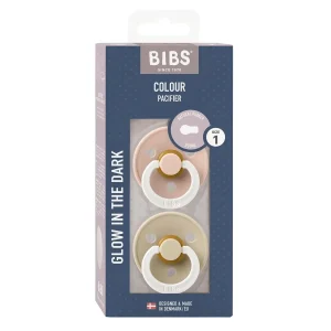 BIBS COLOUR 2 SUCETTES BLUSH GLOW/VANILLA GLOW TAILLE 1