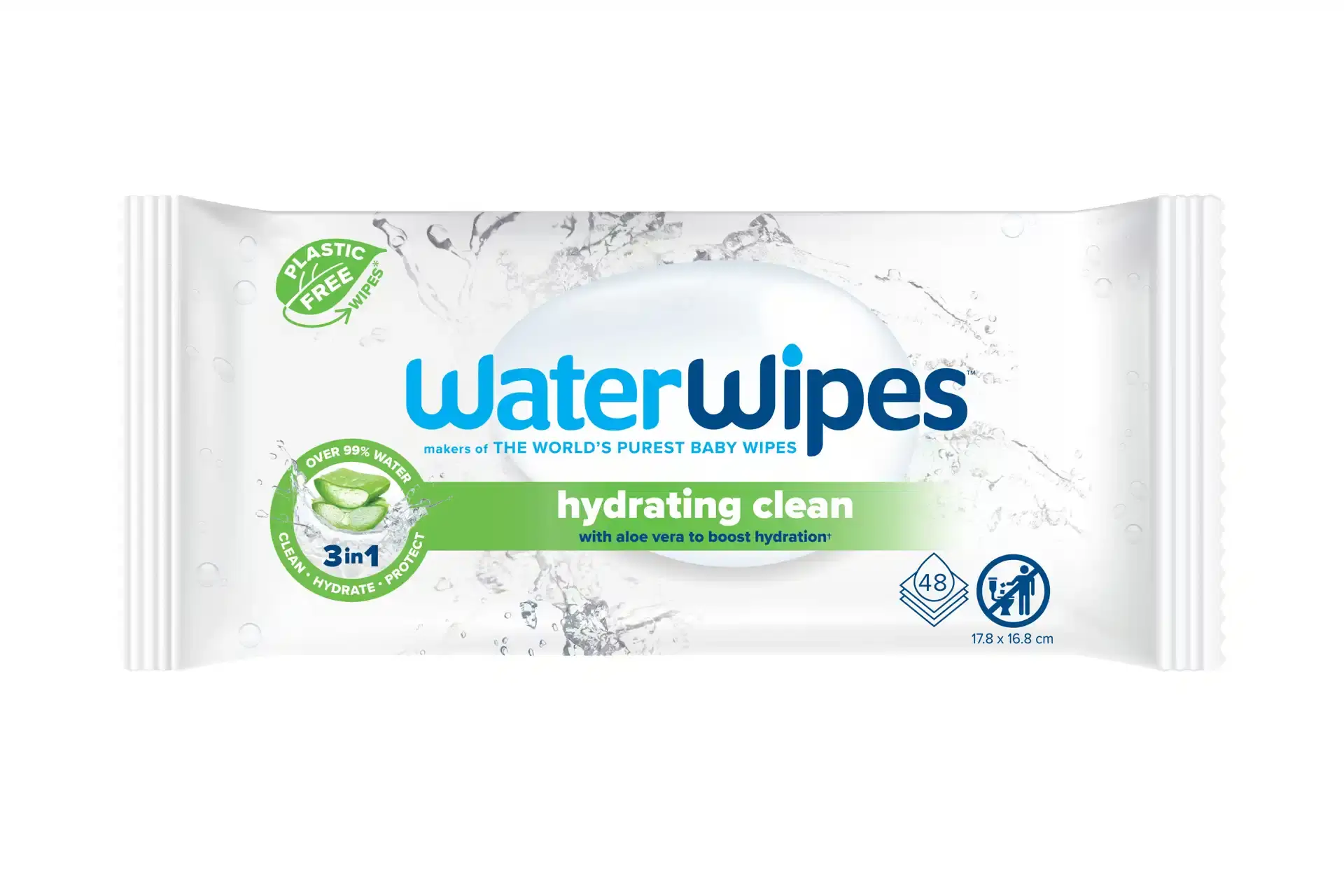 WATERWIPES LINGETTES HYDRATANTES 48 UNITES