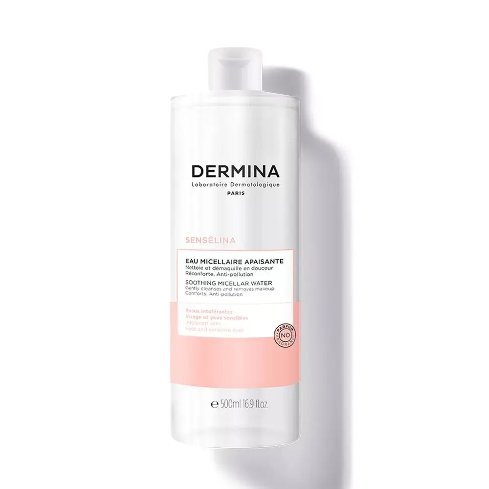 3760220377609-senselina-eau-micel-apais-p-intoler-500ml DERMINA SENSELINA EAU MICELLAIRE APAISANTE – Image 1