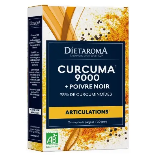 DIETAROMA Curcuma 9000 & Poivre Noir BIO - 60 Comprimés -