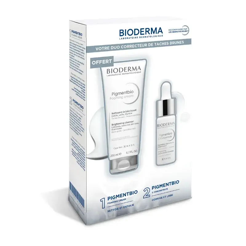 Bioderma – Pigmentbio C-Concentrate Correcteur Pigmentaire Éclaircissant = Foaming Crème 200 ml Offerte
