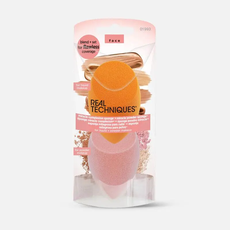 REAL TECHNIQUES MIRACLE COMPLEXION SPONGE + MIRACLE POWDER SPONGE