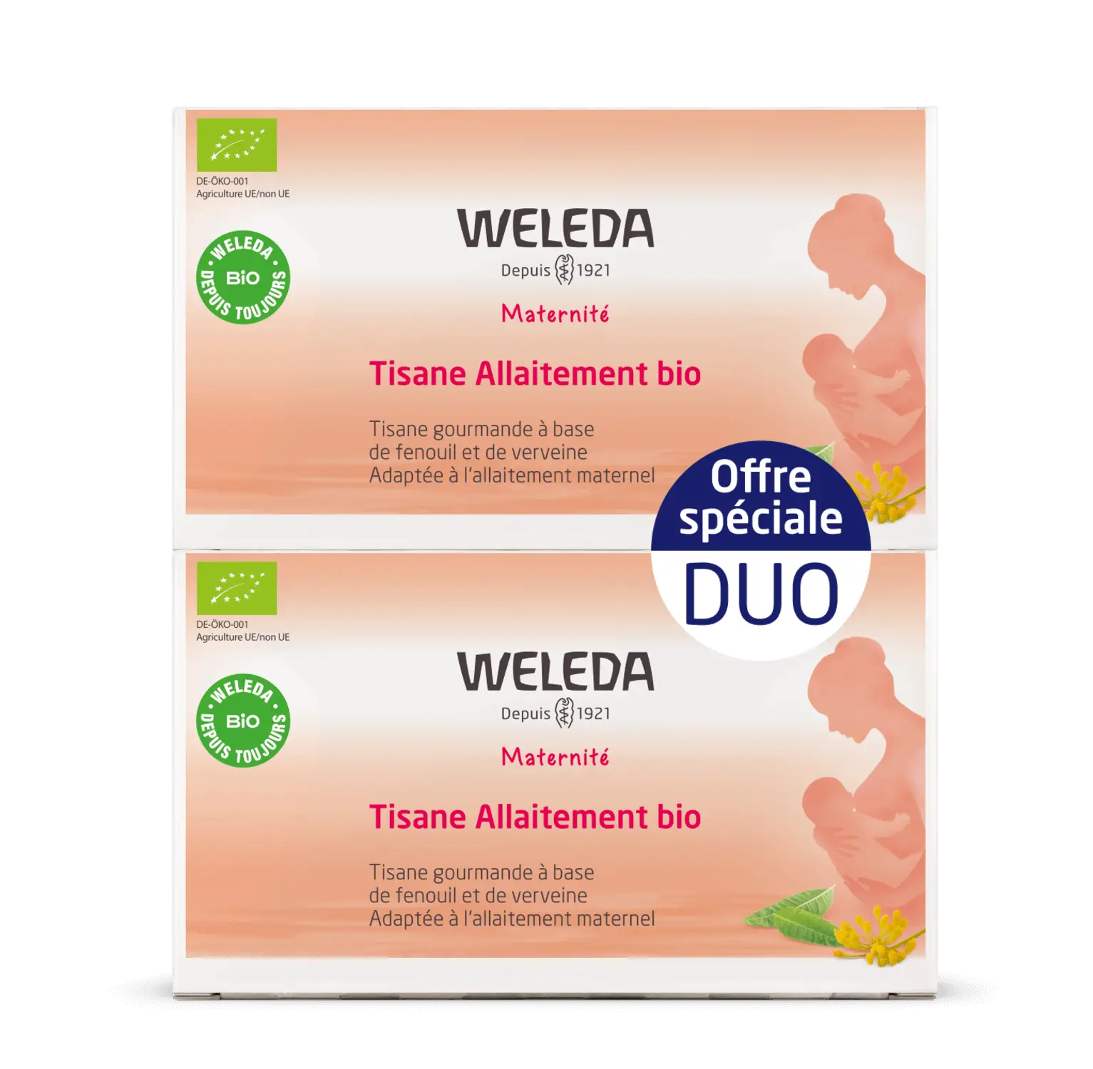 3596209772109_1 Weleda Pack Tisane Allaitement Fenouil Verveine Bio Lot de 2 x 20 Sachets – Image 1