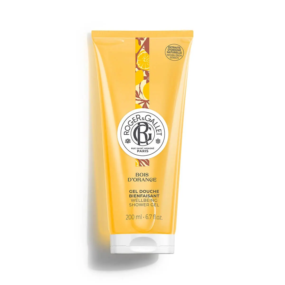 3701436908034_1 ROGER ET GALLET Gel Douche Bienfaisant 200 ml Bois d'Orange – Image 1