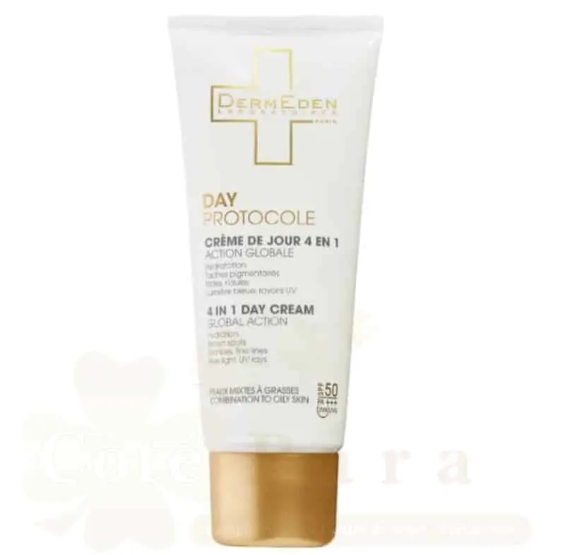 3760192240192 DERMEDEN DAY PROTOCOL ANTI-ÂGE CREME DE JOUR SPF50 PEAUX MIXTES A GRASSES 50ML – Image 1