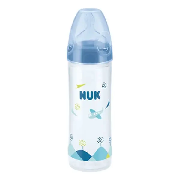 4008600211266bl NUK BIBERON NEW CLASSIC FIRST CHOICE INCASSABLE BLUE 250 ML (6-18M) – Image 1