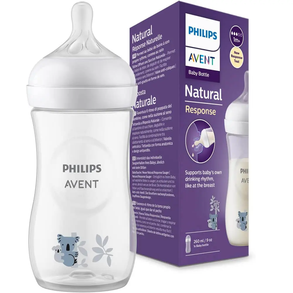 Avent-SCY903-67-KidsMug AVENT BIBERON NATURAL 3.0 TEAT 1M+ 260ML DECO KOALA – Image 1