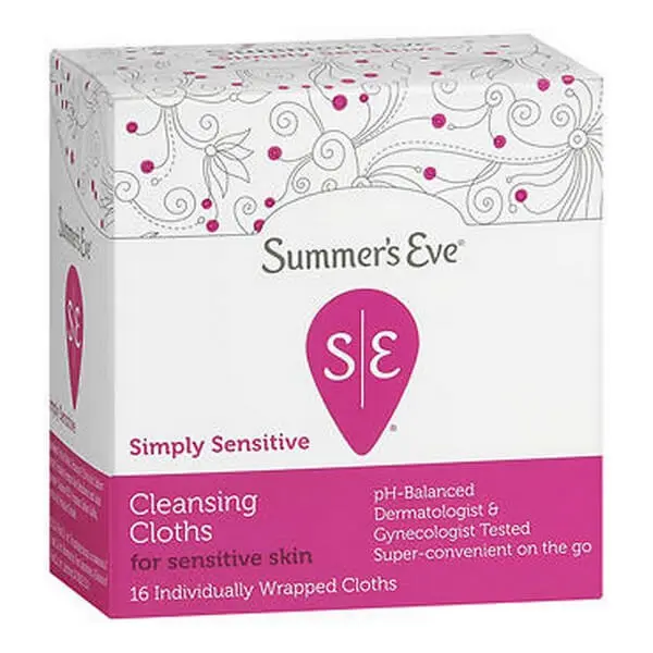 CCCC SUMMER’S EVE SIMPLY SENSITIVE CLEANSING CLOTHS 16 UNITÉS – Image 1