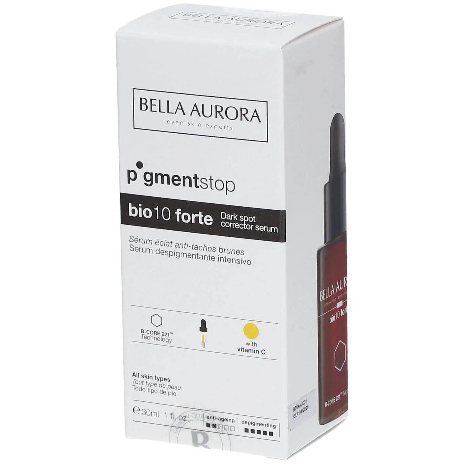 F00444316-p10 BELLA AURORA PIGMENT STOP BIO10 FORTE SERUM ECLAT ANTI TACHES 30ML – Image 1