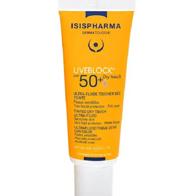 Isis-Uveblock-Dry-touch-Teinte-medium-spf50-40ml ISISPHARMA UVEBLOCK SPF 50+ DRY TOUCH TEINTE MEDIUM 40 ML – Image 1