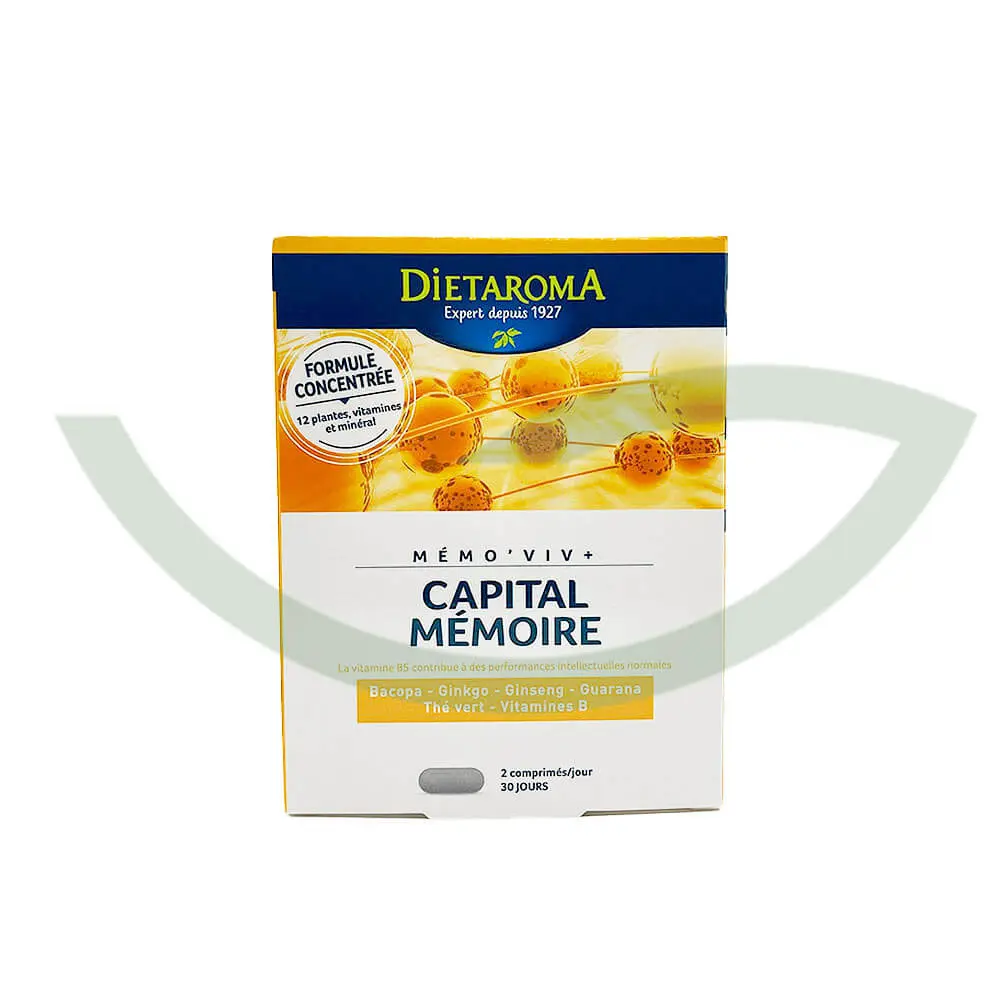 Memo-viv-capital-Dietaroma-60-comprimes-Amelioration-de-la-performances-cognitive-Maroc-avant DIETAROMA MEMO.VIV+ CAPITAL MEMOIRE 30jours – Image 1