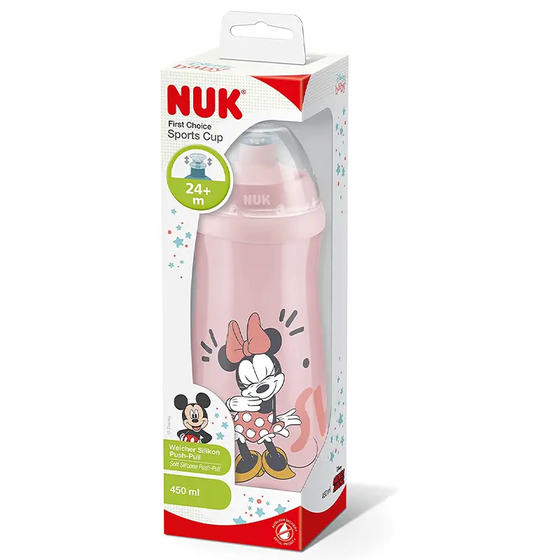 NUK-SPORTS-TASSE-DAPPRENTISSAGE-MINNIE-MOUSE-ROSE-24M-450ML NUK SPORTS MINNIE MOUSE ROSE 24M+ 450ML – Image 1