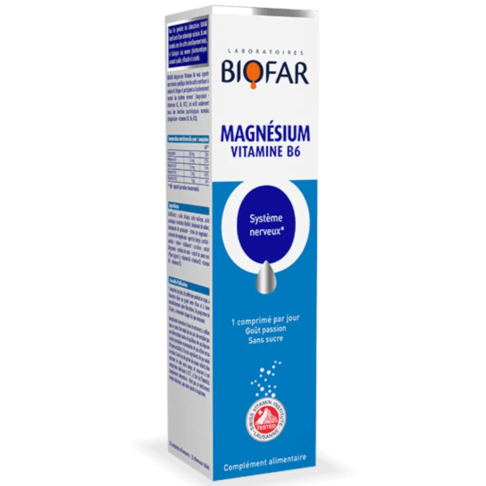 Temp-1000x1000(23) BIOFAR Magnésium vitamine B6 / 20 CPS – Image 1