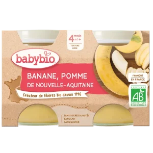 BABYBIO BANANE,POMME DE NOUVELLE-AQUITAINE 4 MOIS ET +