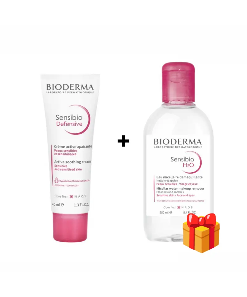 BIODERMA SENSIBIO DEFENSIVE RICHE CRÈME 40ML ACHETE + SENSIBIO H2O 250ML OFFERT