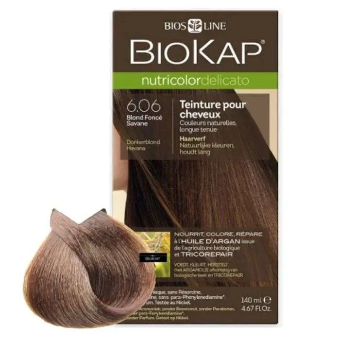 biokap-biokap-nutricolor-delicato-606-blond-fonce-havane-coloration.webp BIOKAP NUTRICOLOR DELICATO 6.06 BLOND FONCE HAVANE – Image 1