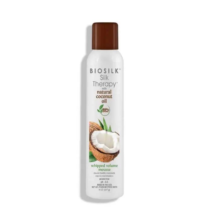 bskn95.mse240_1_base BIOSILK SILK THERAPY NATURAL COCONUT OIL MOUSSE CHEVEUX VOLUMISSANTE 227 G – Image 1