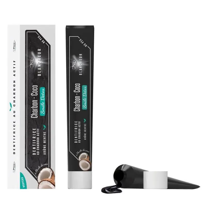 dentifrice-au-charbon-actif-et-coco-smile-detox-denti-smile DENTI SMILE DENTIFRICE AU CHARBON COCO 100GR – Image 1