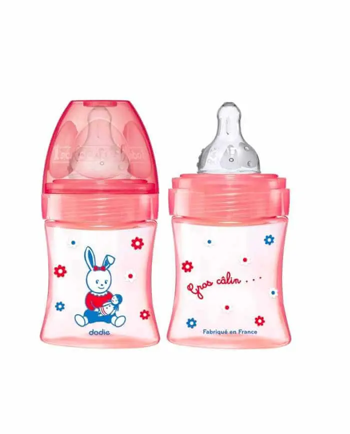 dodie-biberon-anti-colique-tetine-ronde-3-vitesses-150ml-rose-poupee-0-6-m DODIE BIBERON ANTI COLIQUE TETINE RONDE 3 VITESSES + 150ML ROSE POUPEE 0-6 M – Image 1
