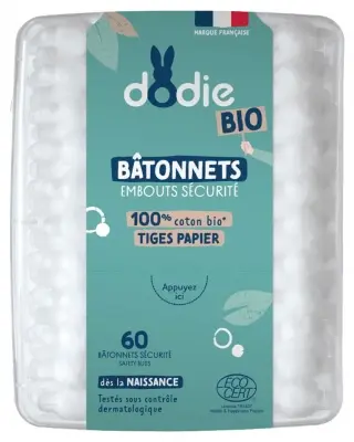 dodie-buds-safety-p85586 Dodie Buds Safety Tips 100% Organic Cotton 60 Buds – Image 1