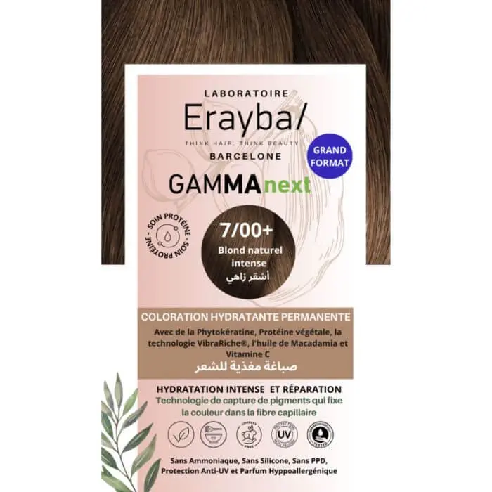 erayba-next-coloration-hydratante-permanente-n7-00-blond-naturel-intense ERAYBA GAMMA NEXT 7/00+ BLOND NATUREL INTENSE – Image 1