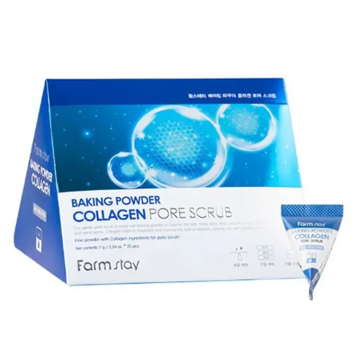 farmstay-collagen-baking-powder-gommage-pore-25-pieces.jpg FARMSTAY BAKING POWDER COLLAGEN PORE SCRUB 25PCS – Image 1