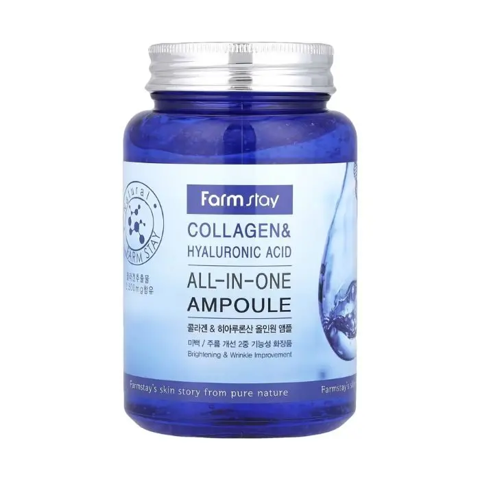 farmstay-collagen-et-acide-hyaluronique-ampoule-all-in-one-250-ml.jpg FARMSTAY COLLAGEN & HYALURONIC ACID ALL-IN-ONE AMPOULE 250ML – Image 1