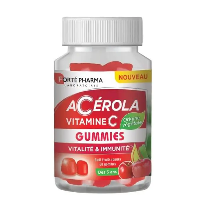forte-pharma-forte-pharma-acerola-vitamine-c-60-gommes-gout-fruits-rouges-vitamines-et-formes FORTE PHARMA ACEROLA VITAMINE C 60 GOMMES GOUT FRUITS ROUGES – Image 1