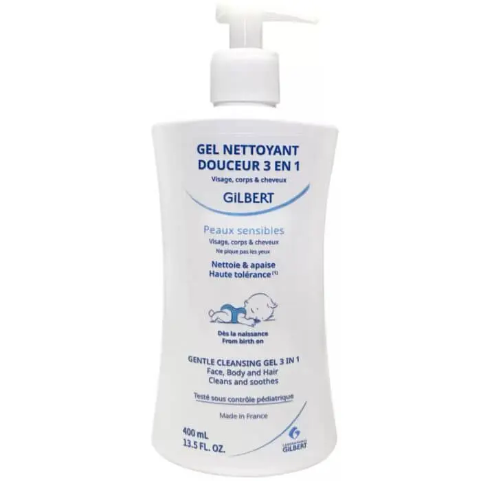 gilbert-gilbert-gel-nettoyant-douceur-3en-1-400ml-bain-et-toilette GILBERT EAU NETTOYANT DOUCEUR 400ML – Image 1