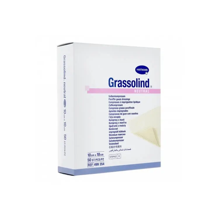hartmann-grassolind-neutral-pansements-gras-10x10cm HARTMANN Grassolind Neutral pansements gras 10x10CM – Image 1