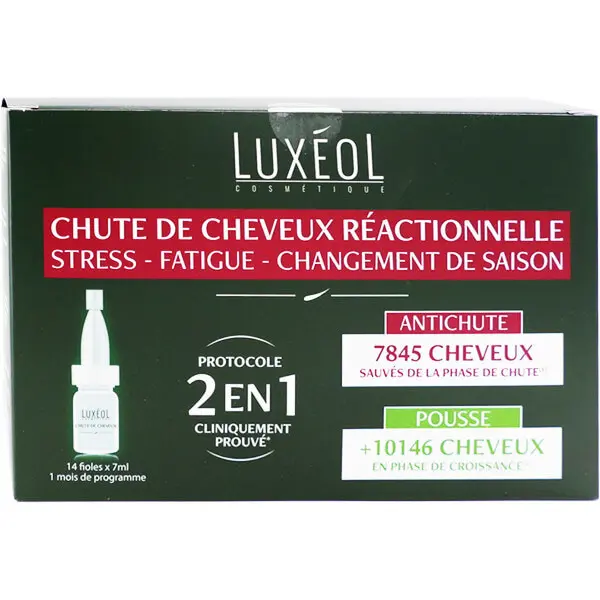 Luxéol Chute de Cheveux Réactionnelle Protocole 2 en 1