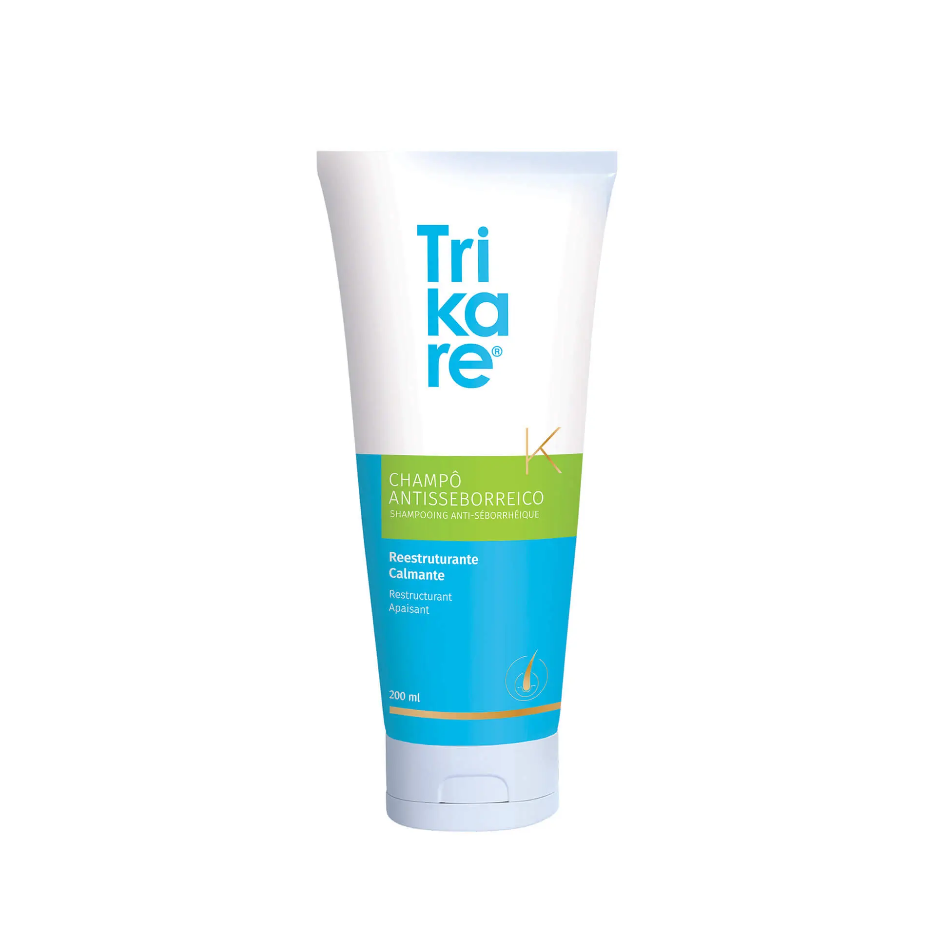 medinfar-trikare-k_2 TRIKARE K SHAMPOOING ANTI SEBORRHEIQUE RESTRUCTURANT ET APAISANT 200 ml – Image 1