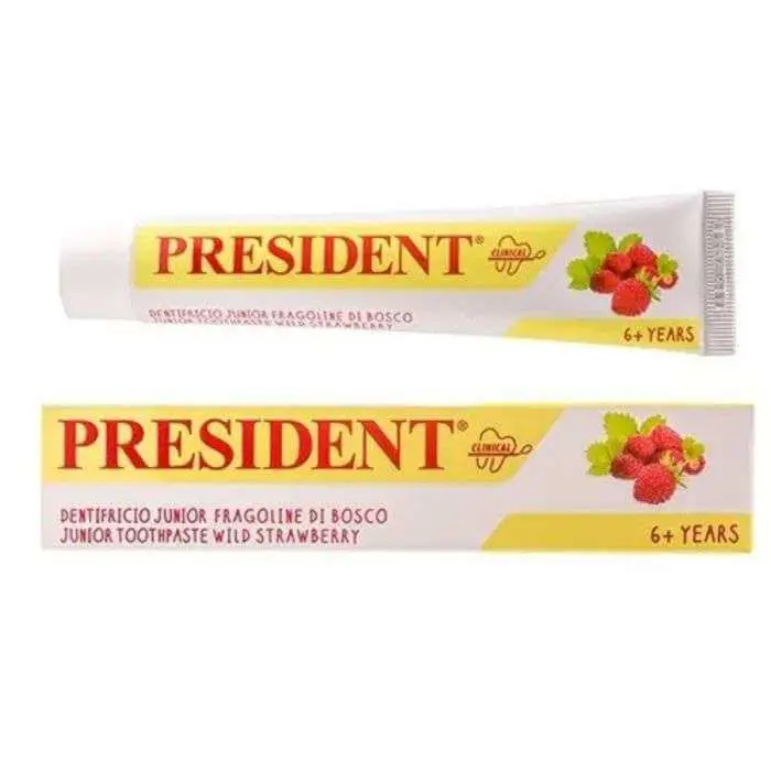 president-president-dentifrice-junior-6-fraise-dentifrices-enfants PRESIDENT DENTIFRICE JUNIOR 6+ FRAISE – Image 1