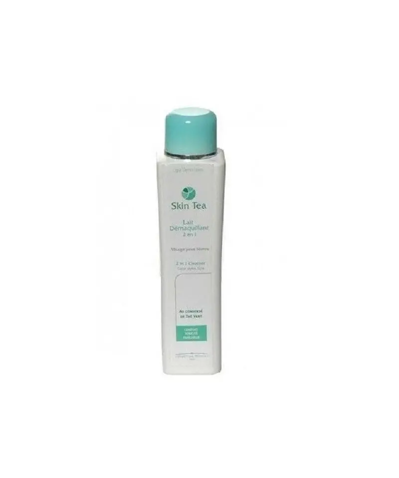 skin-tea-lait-demaquillant-200ml-1.jpg DERMO-SOINS – Skin Tea Lait Démaquillant 2en1 – 200ml – Image 1